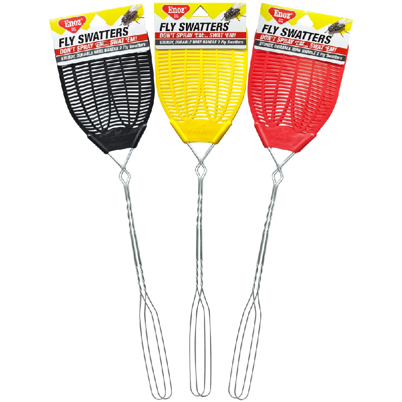 Willert Home Products Enoz Fly Swatter Wire Handled Plastic Assorted Colors