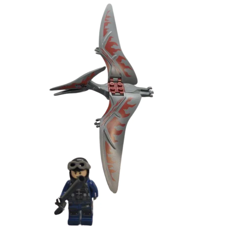 Custom Lego Compatible Jurassic World Pilot W/ Pteranodon Minifig