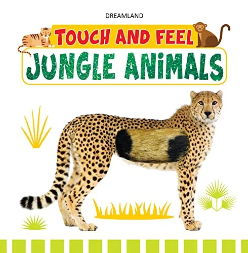 Jungle Animals Touch and Feel Book for Kids To Learn Different Textures