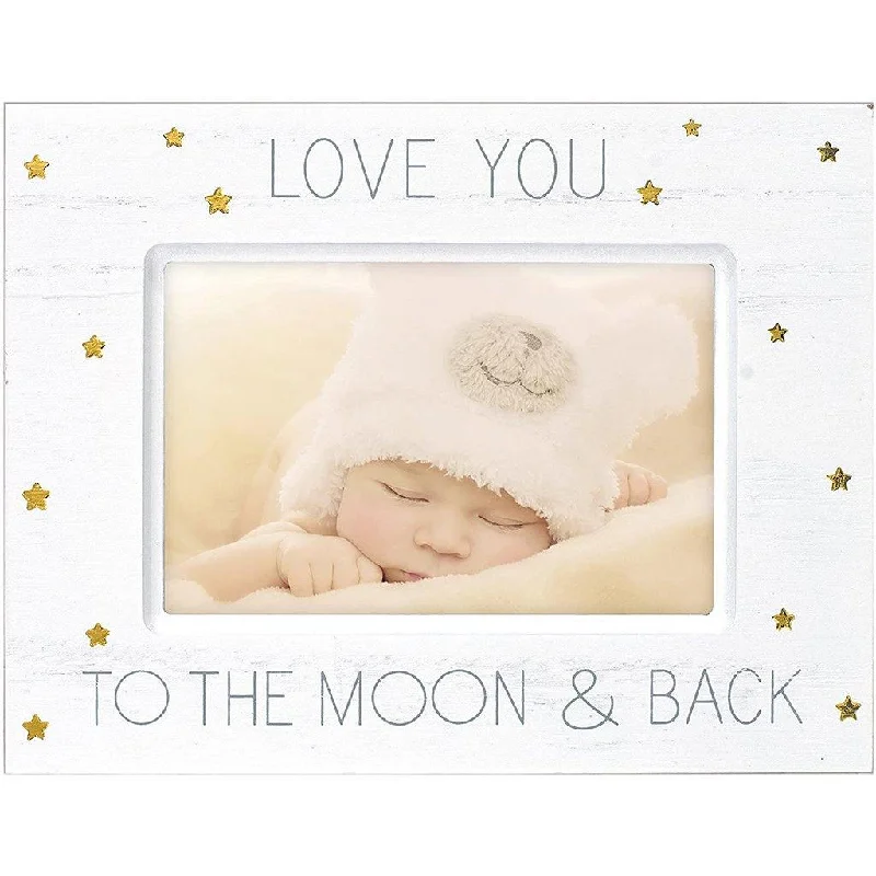 Malden : 4" X 6" "Love You To" Wood With Gold Foil Accents Picture Frame - White