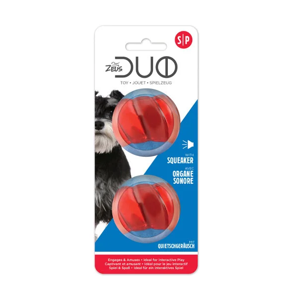 Zeus Duo Ball with Squeaker - 2 pack